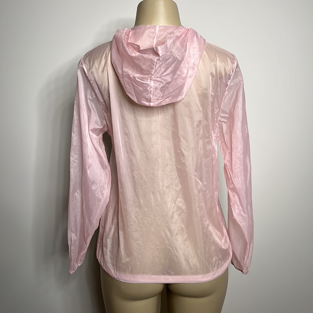 Sheer baby pink medium jacket with hood - Picture 4 of 4
